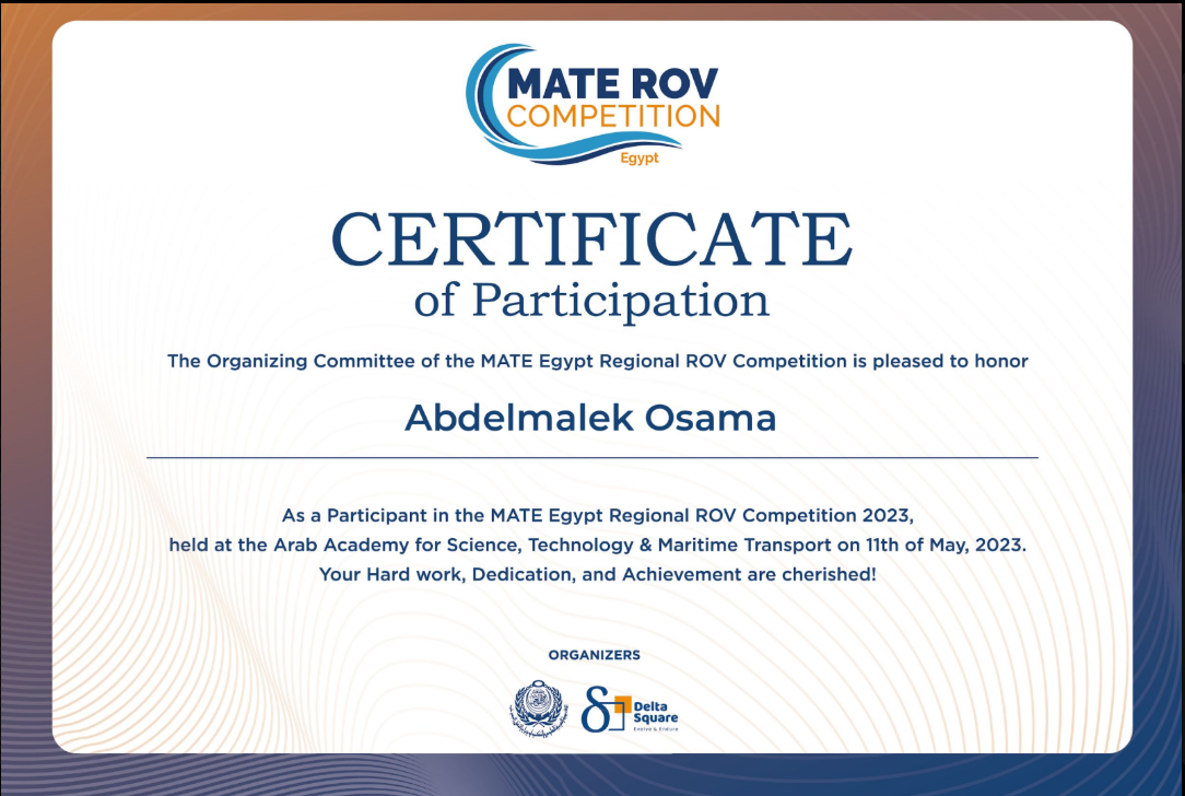 MATE ROV Competition Participation